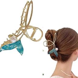 INHEAVEN 1 pc Hair Claw Clips for Women Large Flower Claw Clip for Hair Stylish Rhinestone Updo Hair Clip French Metal Hair Jaw Clips Strong Hold Hair Clamps (style A)-image-5
