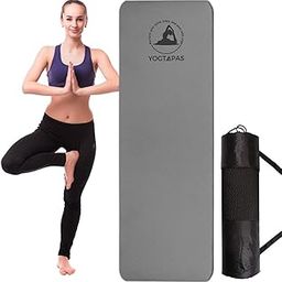 YOGTAPAS 6MM (EVA + TPE) Premium Yoga Mat for women men Anti-Skid Lightweight Easy to Carry & Fold, Easy to hold with Carry Bag (Proudly Made in India) (2Fts x 6Fts) (6mm Thickness) (Grey)-image-74