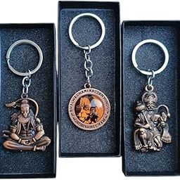 Combo Of Lord Hanuman Ji Double Side Metal Keychain For Bike | Car | Home (Bronze)-image-94