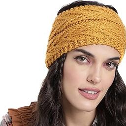 Headband Earwarmers for Winters | Handmade/Crocheted with Good Woolen Unisex Earwarmer Earmuffs Earcap Earcover Soft Headwrap Warm Winter Accessories (2609 Yellow V stitch)-image-85