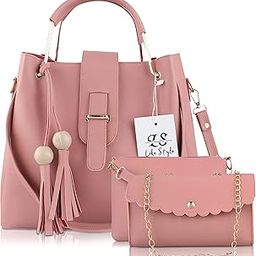 Women Hand Bags PU Rexine Flap Closure Casual Formal Ladies Shoulder Bag Pack of 3-image-80