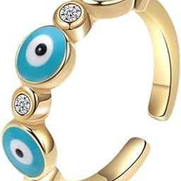 Ethereally polished Gold Evil Eye Ring For Women & Girls-image-93
