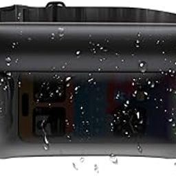 GUSTAVE® Beach Waist Bag Waterproof Touch Screen TPU Waist Phone Bag Double Zip Lock Strips Closure Design with External Hook and Loop Closure Waist Pouch Dry Bag for Beach, Swimming, 25x13cm-10