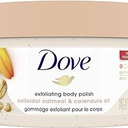 Dove Exfoliating Body Polish Scrub for Silky Skin Oatmeal & Calendula Oil Body Scrub Exfoliates & Gives Lasting Nourishment 10.5 oz 298g-image-7