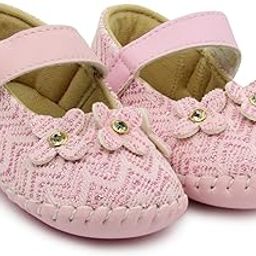 6 To 12 Months Baby Girls Synthetic Leather Floral Hook & Loop Sandal Booties-image-96