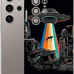 AtOdds - Samsung Galaxy S24 Ultra (5G) Mobile Back Skin Sticker - Lamination - Back Screen Guard Protector Film Wrap (Coverage - Back+Camera+Sides) (Design - Alien Invade) (Pack of 1)-picture-26