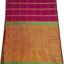 South cotton zari woven checks saree.-image-3