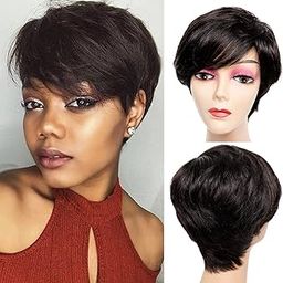 MISS LIRENN® Short Pixie Cut Free Style Hair Wigs Cute Boy Cut Black Wigs for Women Synthetic Hair Natural Looking Wig, Daily Party Wigs, 150 Gram + 02 Wig Cap Free-image-52