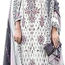 Women's Unstitched Pakistani Digital Print Embroidered Pure Cotton Salwar Suit Dress Materials with Cotton Embroidered Cutwork Dupatta-picture-34