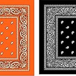 2 Pack Cotton Multi-Wear Bandana Scarves, Printed Headwrap Scarf Headband Handkerchief, Head Band Bandana For Men Women and Children-image-95