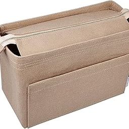Vercord Felt Zipper Handbag Tote Purse Duffel Backpack Organizer Insert Beige Medium-38