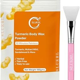 SLUKRL Hair Removal Herbal Cream Powder, Quick, Painless, BAS-Free for Women & Men Turmeric Facial Wax Powder (100g)-image-131