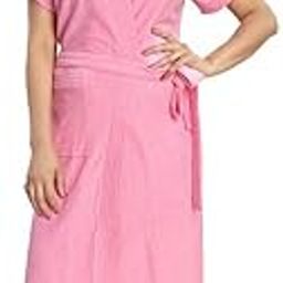 Meepo bathrobes terry cotton free size bathrobe for women, bathsuit fit up to 42 inches chest size ladies - Baby Pink bathrobe-image-55