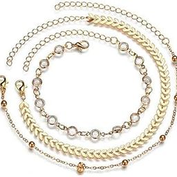Women's Three Layer Boho Cultured Bead And Chain Anklet, Layered Ankle Bracelet, Gift Ideas For Women, Bead Leg Chain, Stainless Steel Anklets, Daily Use Anklets, Anklets With Charms-image-12