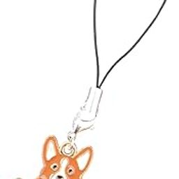 Cute Corgi Dog in Red Car Phone Charm, Enamel Mobile Strap Pendant-picture-19