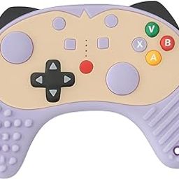 DTR Creation Baby Game Controller Teether Toy ? Soft Silicone Chew Toy for Infants | BPA-Free Food-Grade Material | 3+ Months Boys & Girls (Purple)-image-86