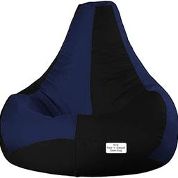 RnS Rest 'n' Sleep - Bean Bag Filled with Beans Luxury Bean Bag for Adults & Kids with 1 Year Warranty (XXXL, Navy Blue/Black)-image-26