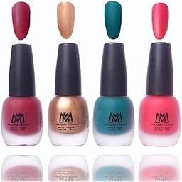 Makeup Mania Nail Polish Set, Velvet Matte Nail Paint Combo Set of 4 Pcs, Multicolor Nail Polish Combo 12 ml each bottle (Set # 17)-7