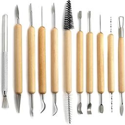 Ghini 15-Piece Clay Sculpting Tools Set for Pottery, Polymer Clay, Ceramic & Wax Carving | Wooden Handle & Stainless Steel Cutter Tools for Artists, DIY Crafts, Potters & Sculptors-image-18