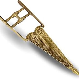 POSHIFY Brass Bak Bhala - Elegant Puja Sword for Rituals, Marriage Functions, and Home Decor-image-1