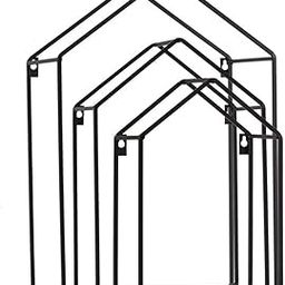 Indian Decor. 80051 Classic Wrought Iron Geometric Wall Decoration Shelf Stand Flower Pot Rack (Black)-picture-13