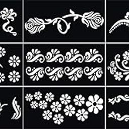Ivana's Heena Stencils Mehandi Sticker for Hand | Body | Fingure | Face for Women, Girls and Kids, Pack of 2 Pcs, NIV-322-image-97