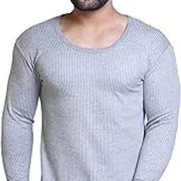 axys Men's R Neck Full Sleeves Cotton Thermal Top Wear | Winter Innerwear for Men | Ultra Soft | Body Warmer, Light Weight | Base Layer Warm for Cold Weather (Light Grey, 95/L)-picture-40