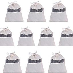 Cotton Shoe Cover | Washable Reusable Bag for Shoes/Flip Flops | Travelling and Storage (Pack of 10)-image-29