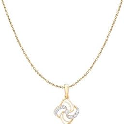 Yellow and White Gold Swirl Pop Diamond Pendant(533825PBMAAA092BA000028, 0.603gm)-image-58