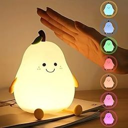 Niwlix Pear Night Light Lamp for Bedroom Kids 7 Color Changing Kids Toddler Night Light Lamp Baby l Gift Items for Women Kids l Valentine's Birthday Gift-image-18