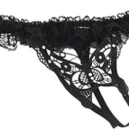 Black Womens Lace Embroidery Butterfly Underwear Lingerie G-String Thongs Panties Underwear Thong String-image-34