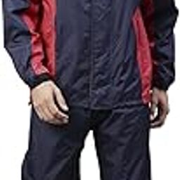 ZEEL Rain Coat for Men With Adjustable Hood, Inner Pockets, Waterproof Jacket, Pants and Drawstring Bag, AZ05 Black-Blue XXL-image-55
