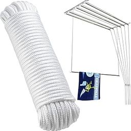 SAFE CHOICE 145 feet Polyester Rope for Roof Mount Cloth Drying Hanger | Ideal for Drop Down Ceiling Cloth Dryer | 4mm Dia | White Colour-image-25