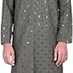 Buy Men Grey Colour Kurta Pajaama-image-74