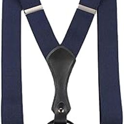 CALANDIS™ Pants Straps Adjustable Hooks Y Back Construction Fashion Suspenders for Men Navy Blue | Suspenders Braces | Mens Accessories-image-36