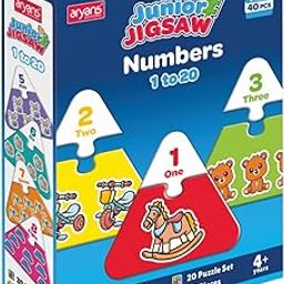 Aryans Junior Jigsaw Numbers 1 to 20 Puzzle for Kids - 20 Counting Sets, 40 Pcs Educational Toy for Ages 4+-image-82