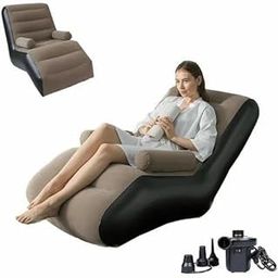 REETIK FASHION HUB 1Pack - New Lazy Inflatable Sofa,Inflatable Deck Chair,Flocking Backrest Inflatable Couch,Foldable Lounge Chair with Armrests for Living Room, Bedroom, Office,Travel.-picture-3