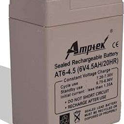Malcolm Amptek 6Volt Dc 4.5Ah Battery for Toys, Solar, Emergency Lights, Security Device Etc, Sealed Lead - Acid Battery | Pack of 1-image-44