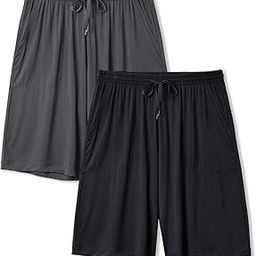 Men's 2 Pack Soft Bamboo Rayon Sleep Shorts Lounge Wear Pajama Pants-image-15