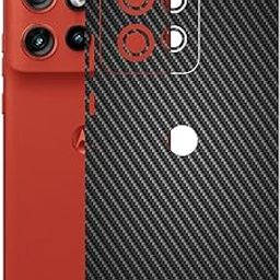 AtOdds Mobile Skin Sticker Wrap | Compatible for Moto Edge 50 NEO (5G)| Scratchproof Matte Finish | Full Coverage for All Sides & Camera Protection (Black CF)-image-89