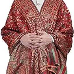 manra Men's Kashmiri Jamawar Shawl with Ambi Design, Reversible Style, Jacquard Shawl for Winter-picture-47