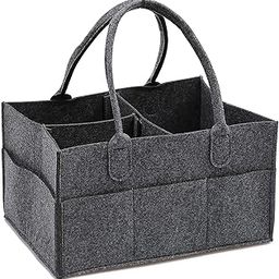 SYUTAM Diaper Caddy Bag for Smart Mothers Baby Diaper Caddy Organizers Baby Wipes Felt Storage, Nursery, Foldable, Portable and Liteweight (Dark Grey)-image-49