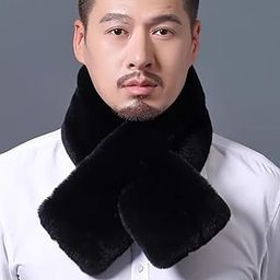 Generic Men's Plush Faux Fur Scarf - Warm & Soft-image-36