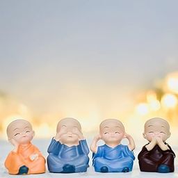 ARCHIES Buddha Idol Statue for Home Decor, Decoration Gift, Gifting Items Multicolor | Living Room, Laughing Buddha Monk Set - ARK-94-image-59