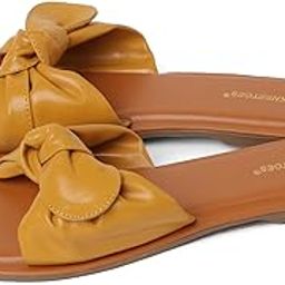 Bow Strap Synthetic Slider's for Women | Trendy & Fashionable Bow-Strap | Non-Slip Flexible Outsole | Shock-Absorbing Insole | Comfortable Flat Heel for All-Day Wear-image-67