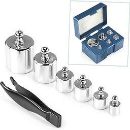 CHILDWEET 2sets Calibration Weight Set Chromium Plated Steel Weights for Scale Calibration Includes Tweezers for Laboratory and Educational Use-image-41