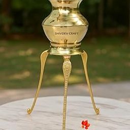 Shivdev Craft Brass Shivling Abhishek Lota with Decorative Snake Stand, Traditional Pooja Item Tripai Lota Set Shiva Lingam Jalabhishekam Set with Brass Puja abhishekam Kalash (Standard)-image-11