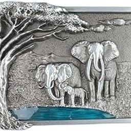 Vintage Style Fish Fishing Elephant Western Belt Buckle (Elephant) US Stock-image-4