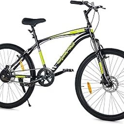 Lifelong LLBC2603 Spirit 26T with Disc Brake and Suspension BMX Cycle | Ideal for : Adults (Above 13 Years) (Black) | Unisex Cycle| 85% Assembled (Easy self-Assembly) | 18 Inches Frame-image-1