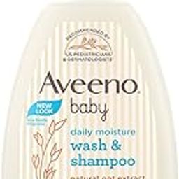 Aveeno Baby Daily Moisture Wash and Shampoo (354ml) | Cleanses hair & body | Oat kernel extract & glycerin | Tear-free, soap-free, paraben-free, hypoallergenic | US #1 Pediatrician recommended-image-32